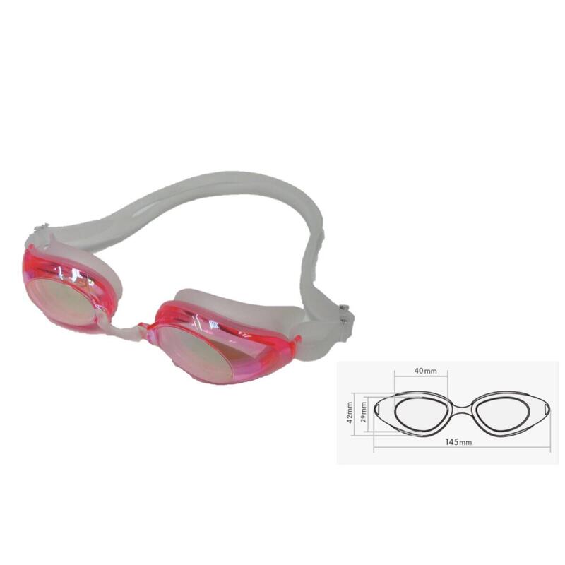 MS-7600MR Silicone Anti-fog Reflective Swimming Goggles - Pink