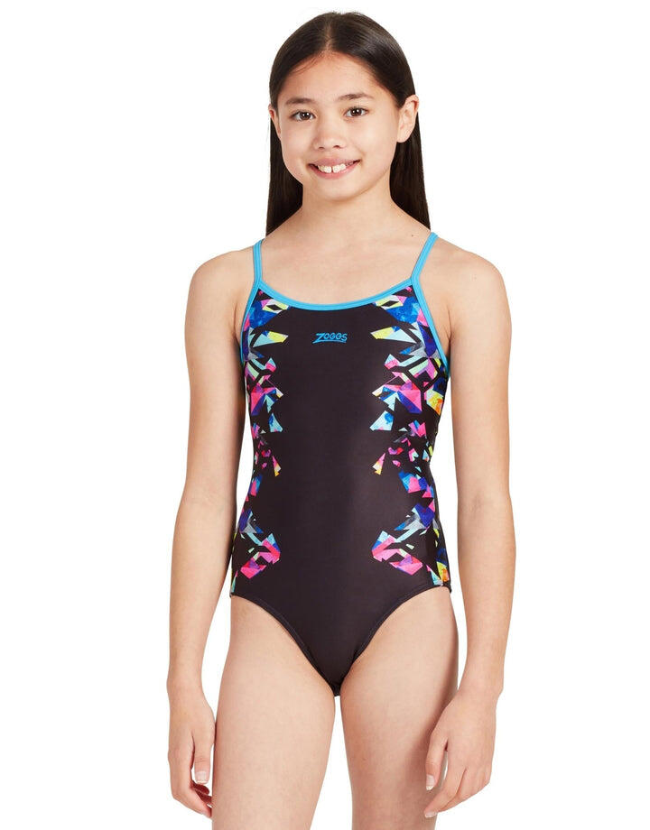 ZOGGS Zoggs Girls Neon Cracker Sprintback Swimsuit