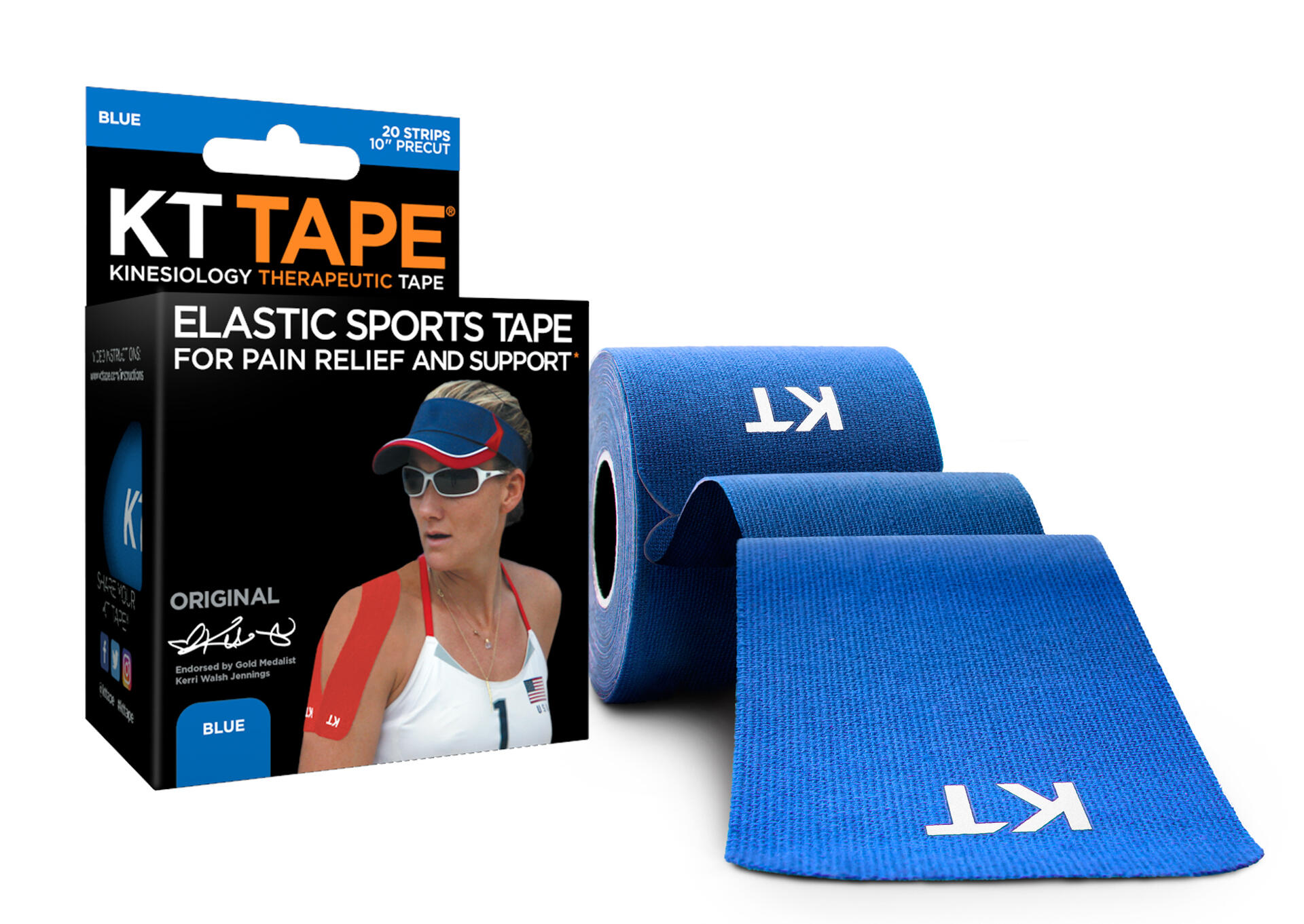 KT TAPE Nastro originale pretagliato" 25x5 cm KT Tape (confezione da 20)