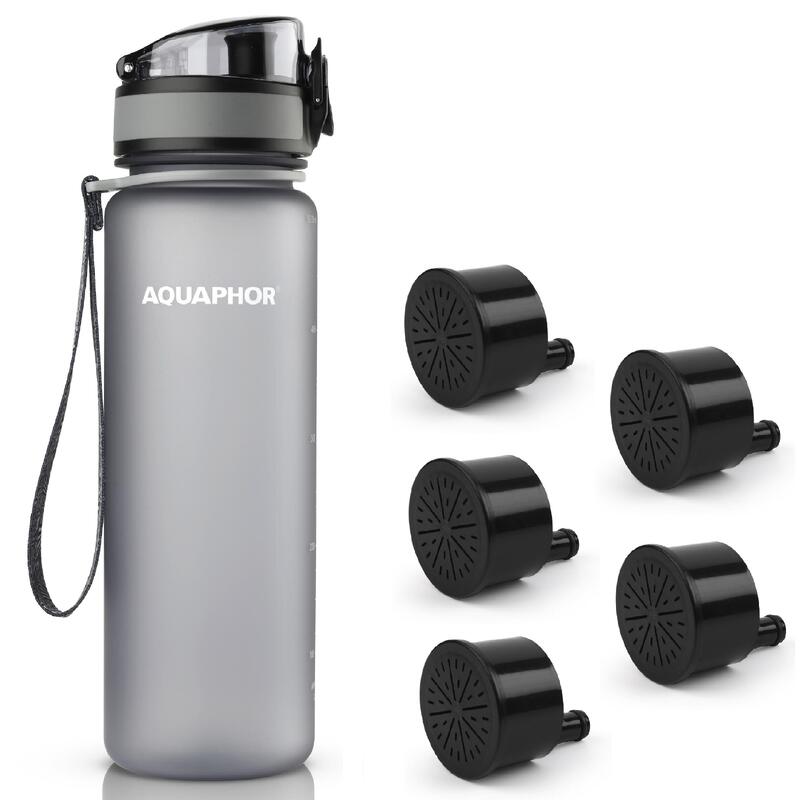Butelka filtrująca turystyczna Aquaphor City 500 ml + 5 filtry