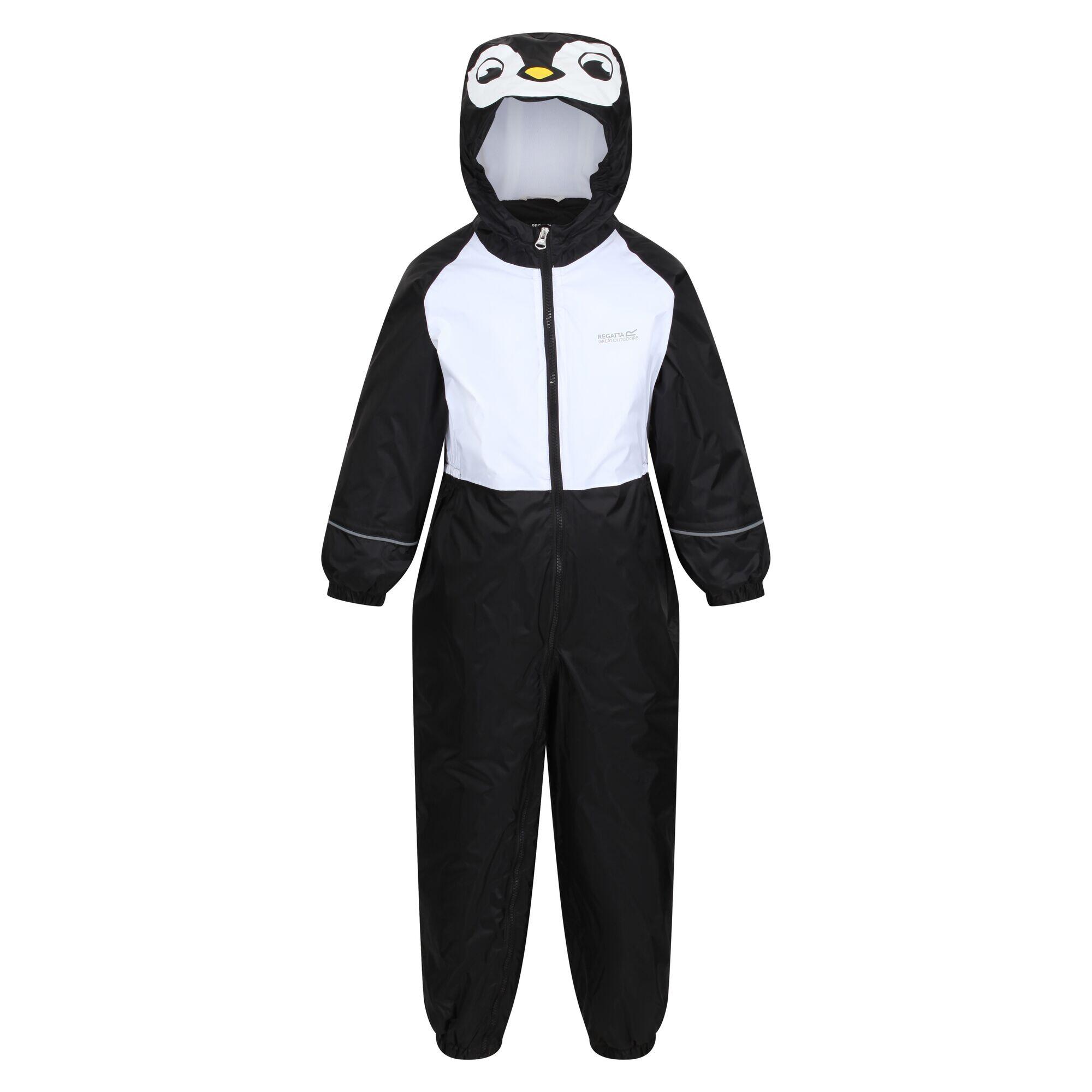 REGATTA Childrens/Kids Mudplay III Penguin Waterproof Puddle Suit (Black)