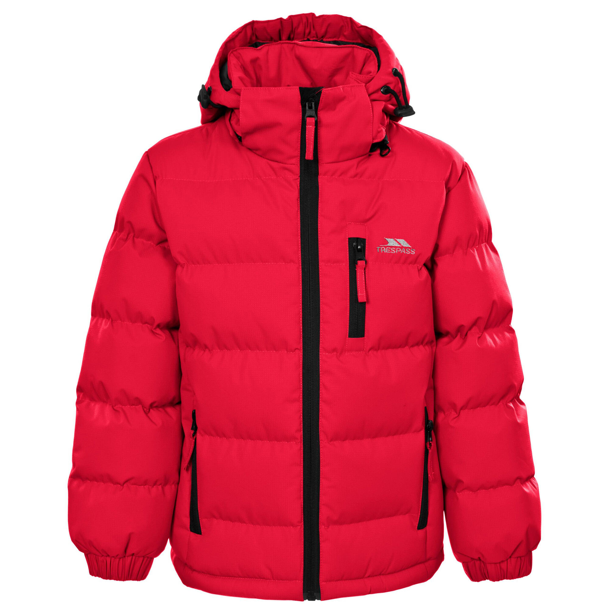 TRESPASS Boys Tuff Hooded Jacket (Red)