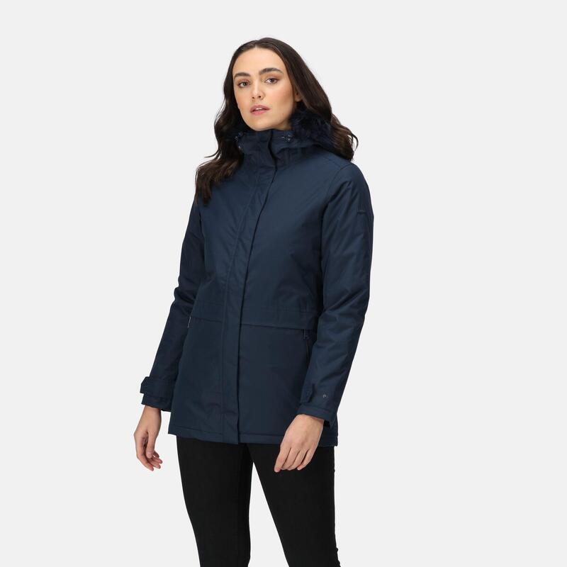 Myla II Parka avec bordure en fausse fourrure pour femme