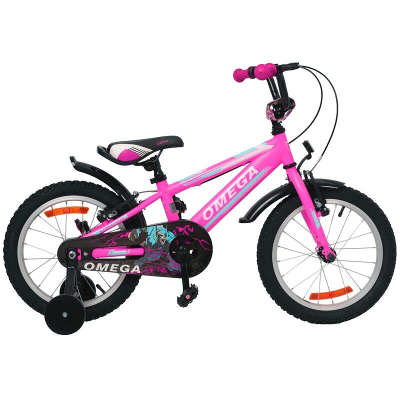 area ceiling cling OMEGA BIKES - ​Bicicleta copii Omega Master 16" 2022, roz | Decathlon