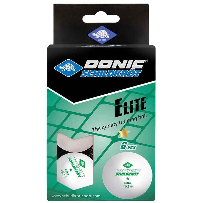 Donic Tischtennisbälle Elite 1* 6 Stück weiß