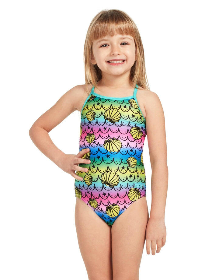 ZOGGS Zoggs Tots Girls Mermaids Crossback Swimsuit