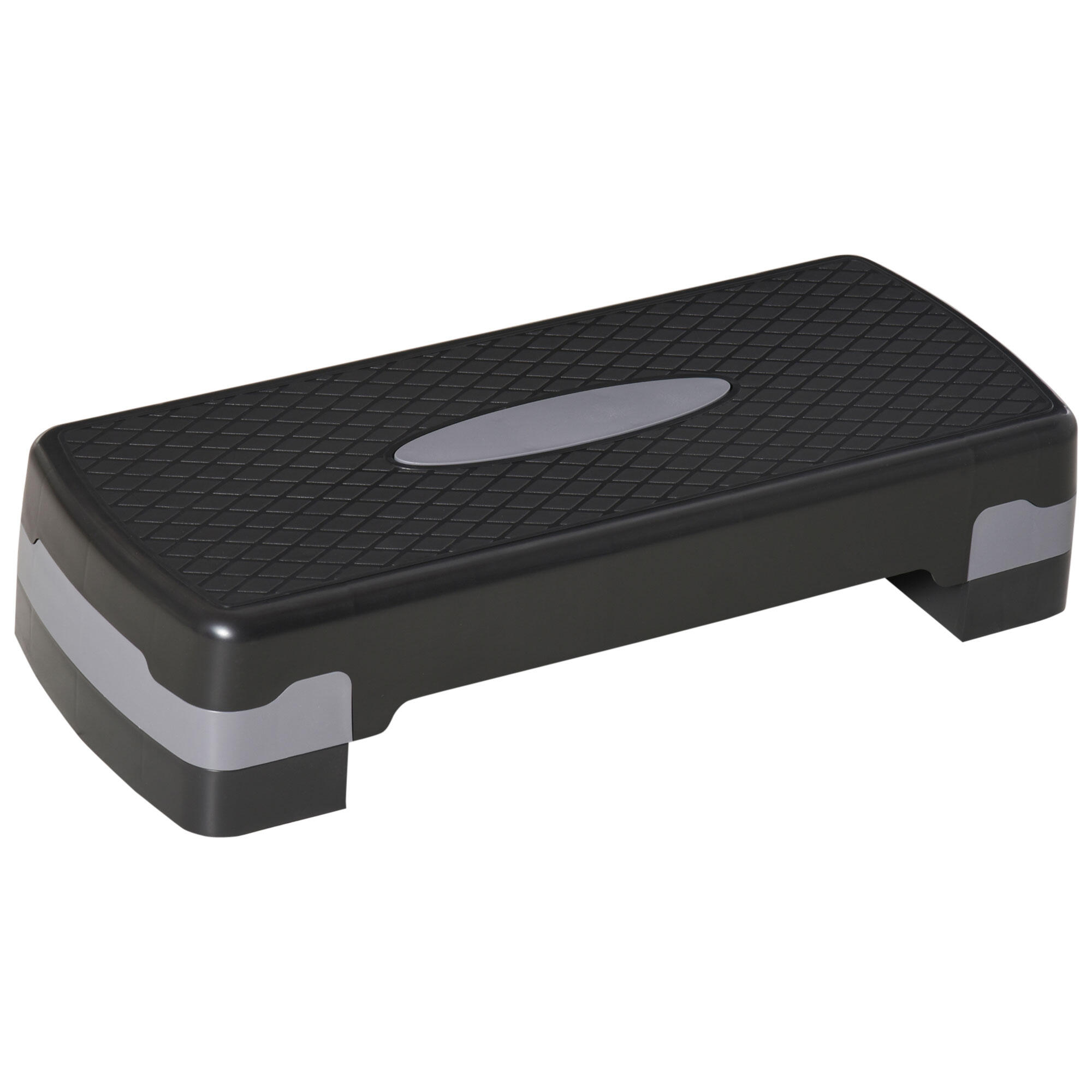 HOMCOM HOMCOM Step Fitness Aerobica 2 Altezze Regolabili 10cm e 15cm Nero e Grigio