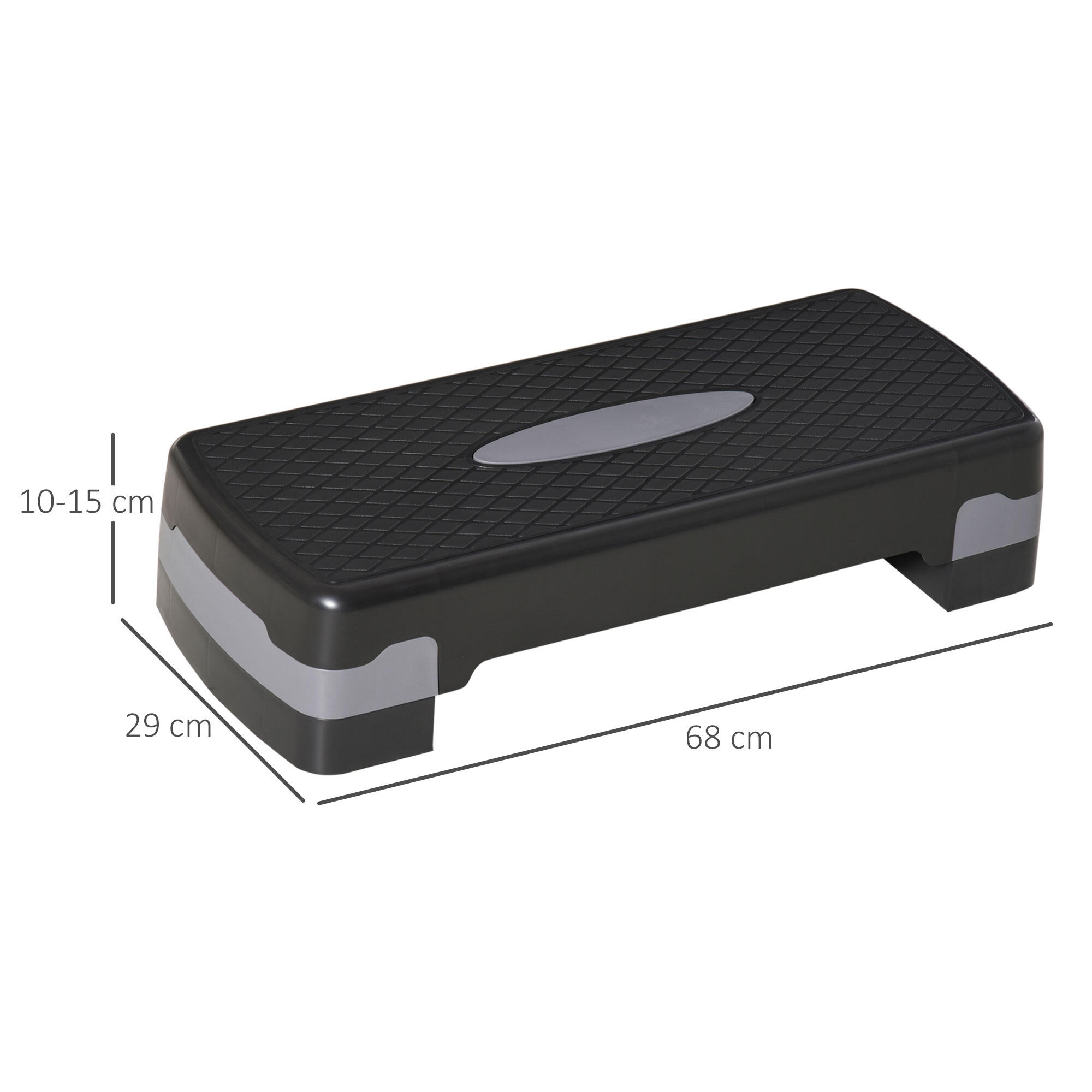 Step Fitness HOMCOM 68x29x15 cm Negro, Gris, Rojo 3/7