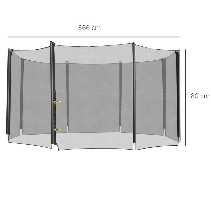 Red de Seguridad para Cama Elástica HOMCOM Ø366x180 cm Negro