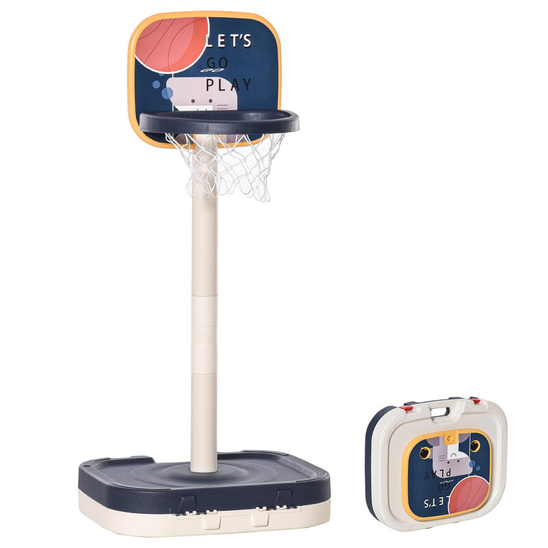 Canasta de baloncesto Homcom azul 58,5x56x137 cm PE