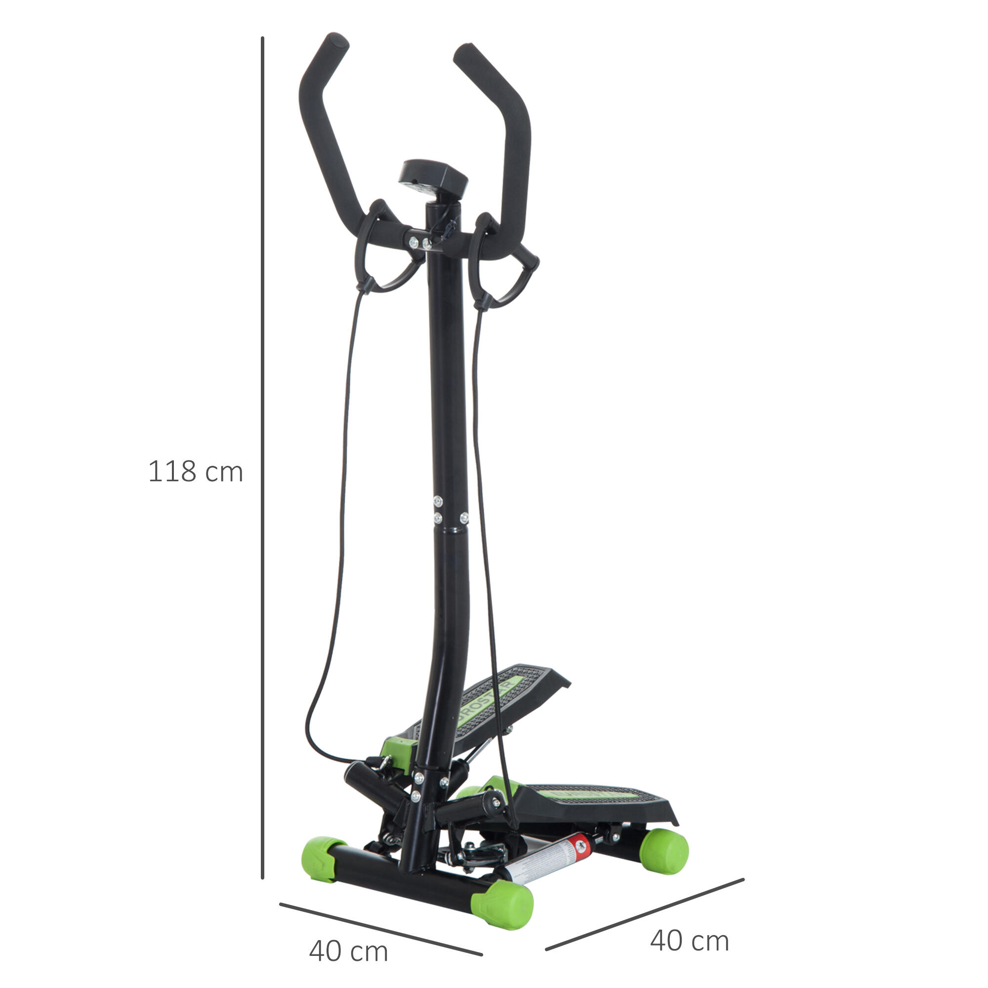 Máquina de Step HOMCOM 40x40x118 cm Negro, Verde 3/7