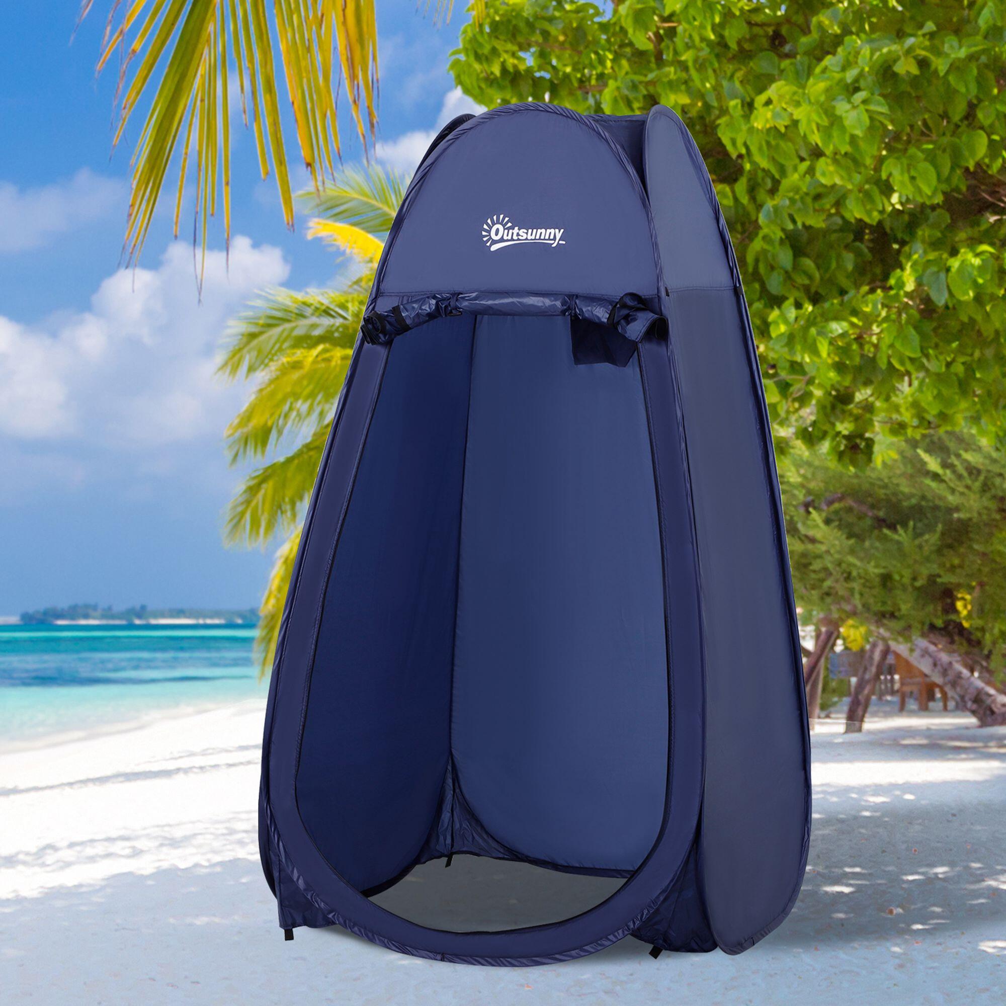 Carpa para Ducha Outsunny 100x100x185cm Azul 2/7