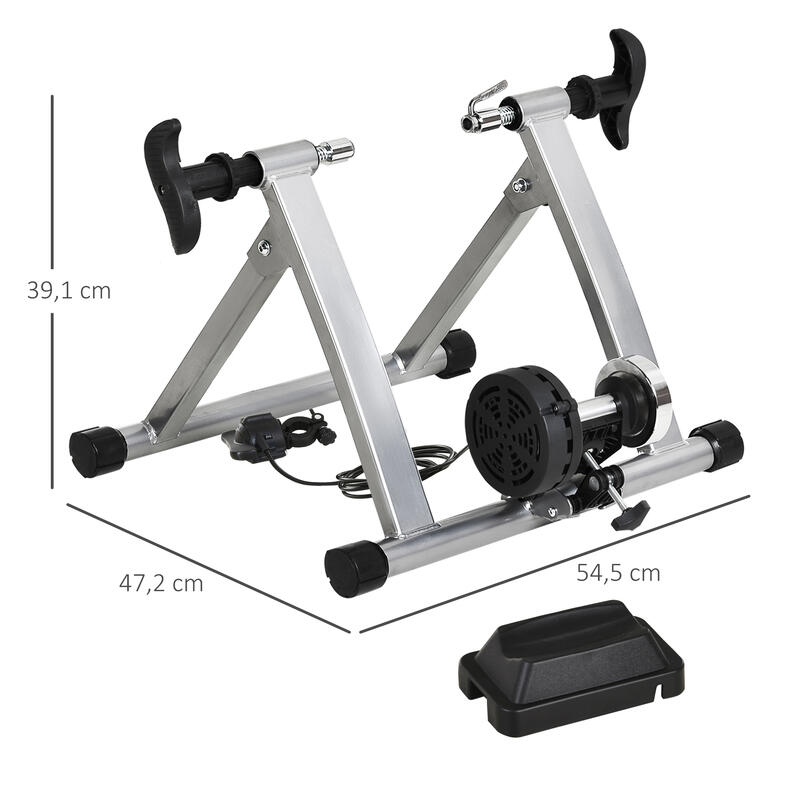 Rolo de Treino Ciclismo 54,5x47,2x39,1 cm Prata HOMCOM