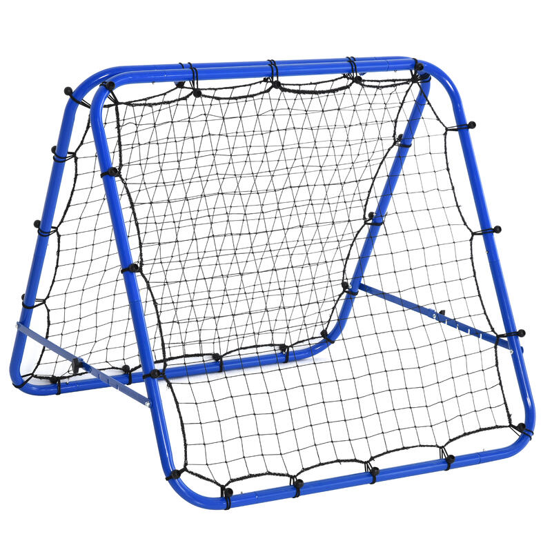 Rede de rebote dobrável ajustável 5 níveis tubo de aço 100x95x90 azul