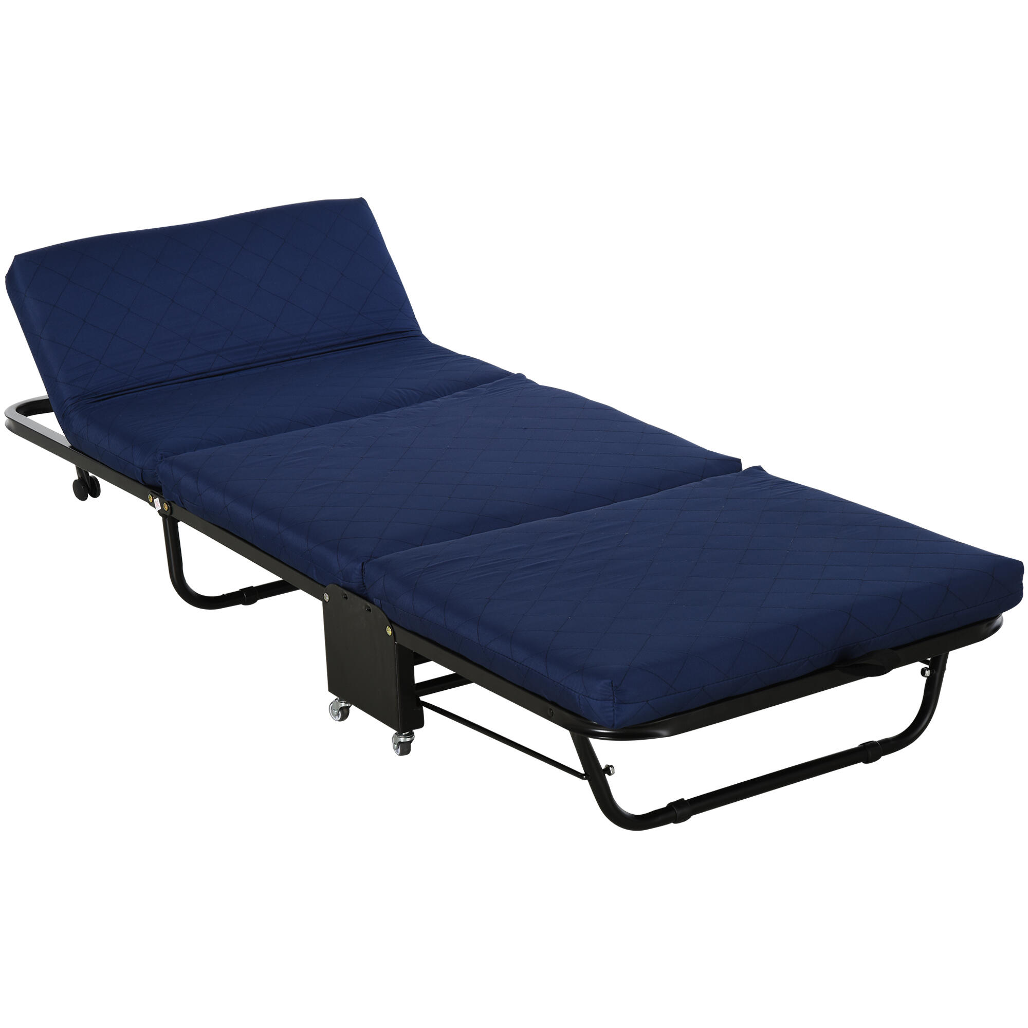 HOMCOM Cama Dobrável 184cmx65cmx26cm Azul HOMCOM