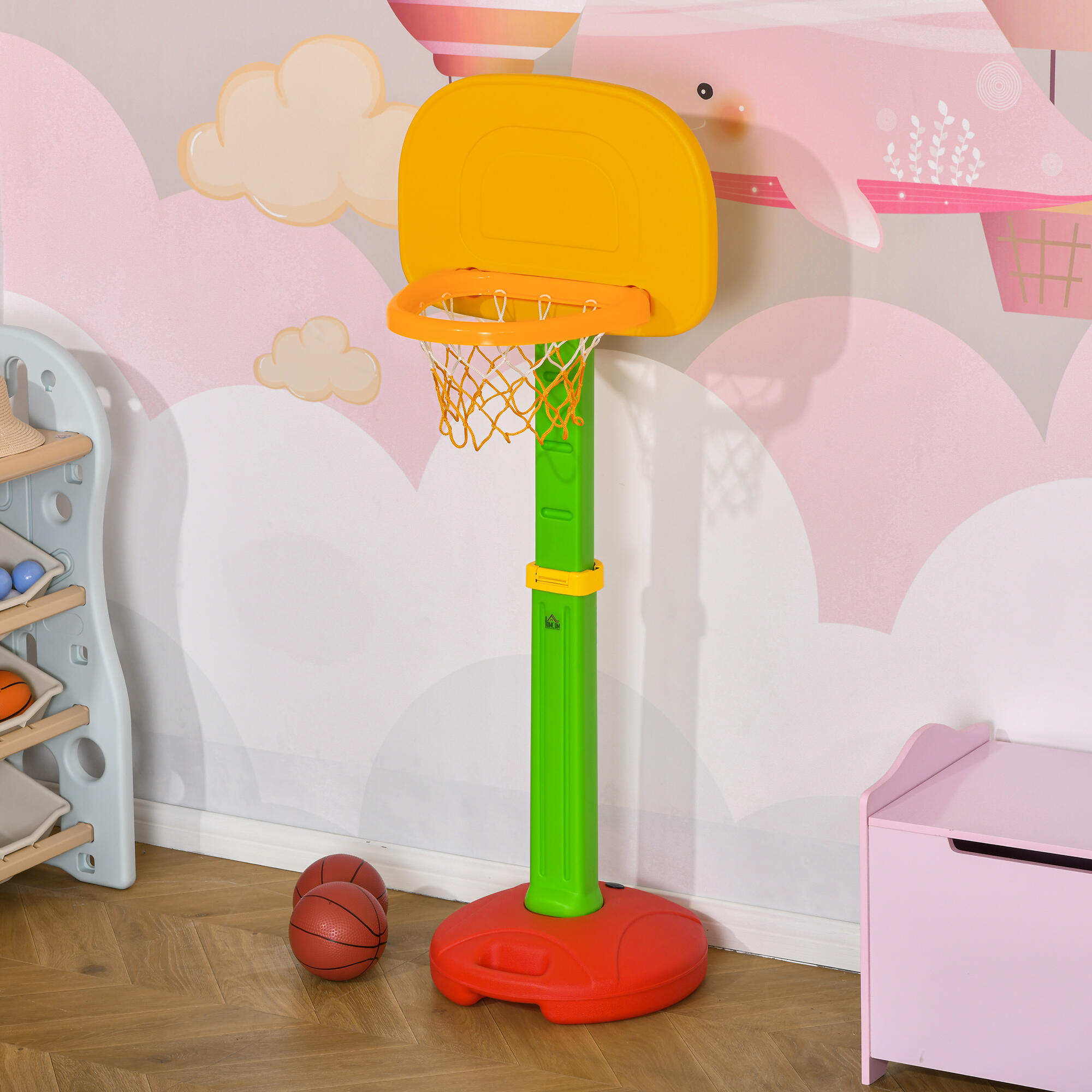 Tabela de Basquetebol p/ crianças HOMCOM 52.5x44x160cm 2/6