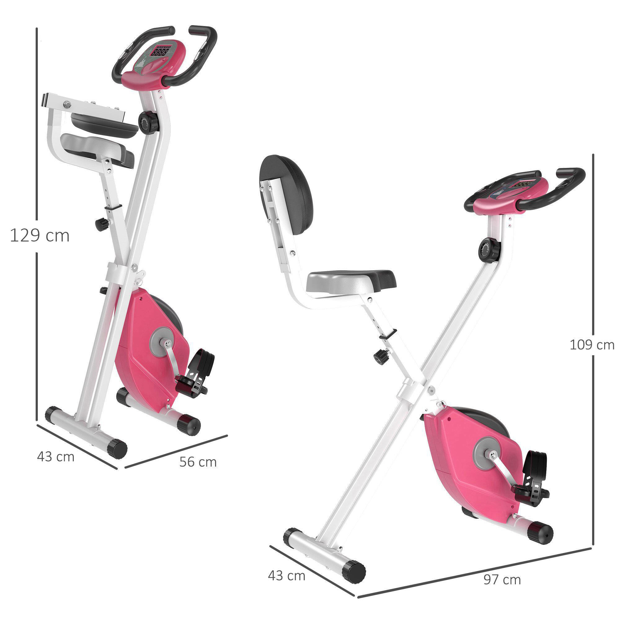 HOMCOM Cyclette Pieghevole Magnetica 8 Livelli di Resistenza e 5 Posizioni 3/7