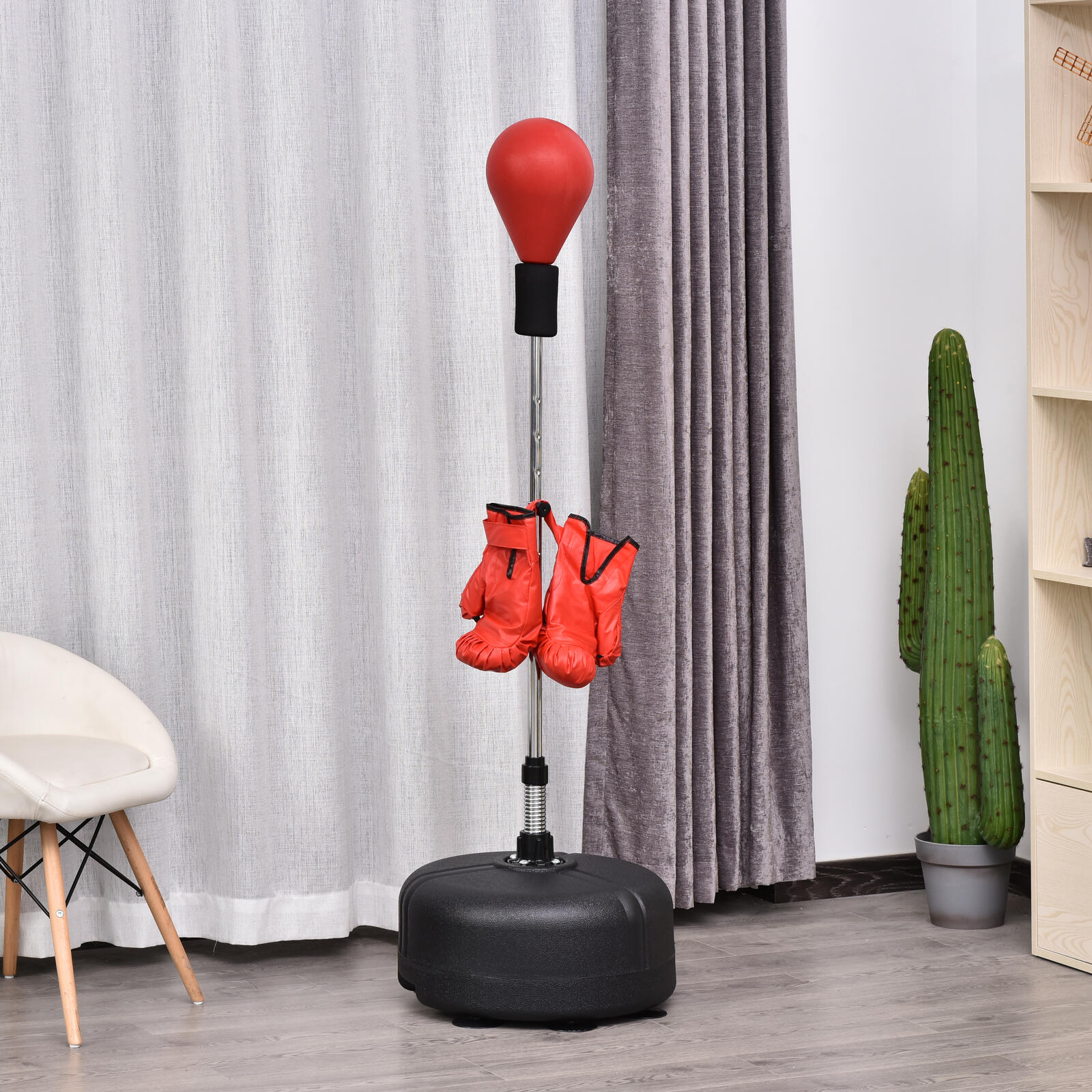Saco de Boxeo de Pie HOMCOM O48x154 cm Rojo Negro Decathlon