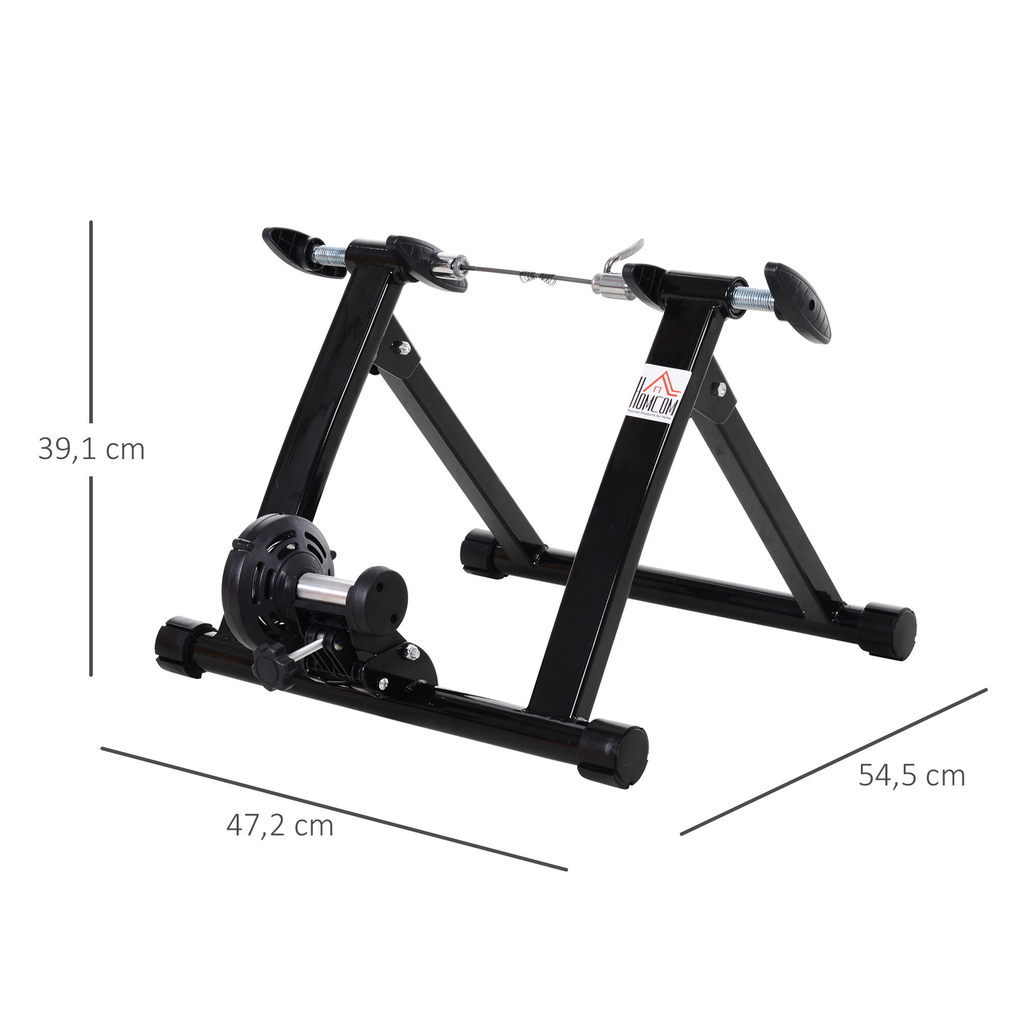 Rodillo Entrenamiento Bicicleta HOMCOM 54.5x47.2x39.1 cm Negro 3/7