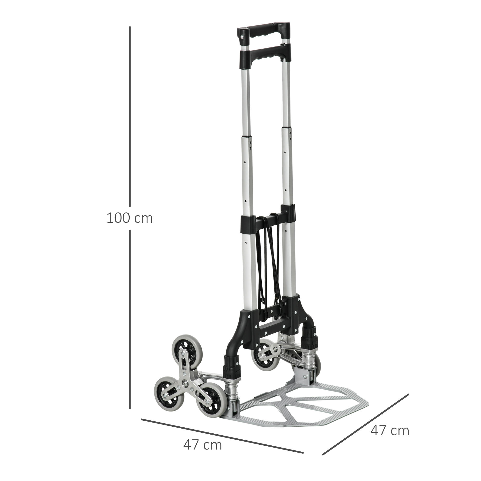 Carrinho de Mão Dobrável 47x47x100 cm Preto e Prata DURHAND 2/7