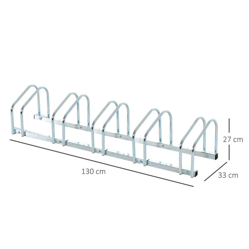 Suporte para Bicicletas HOMCOM 130x33x27cm Prata