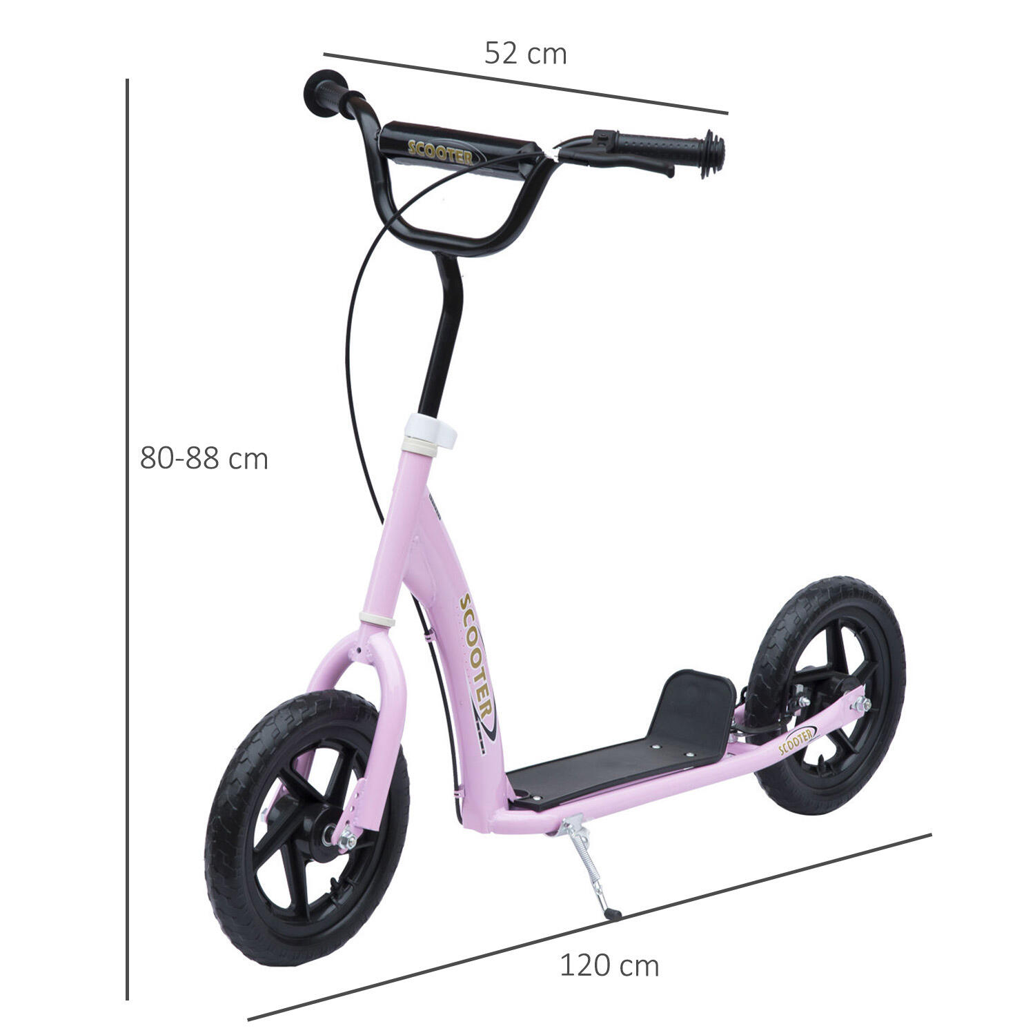 Trotinete para Crianças 120x52x88cm Rosa HOMCOM 3/7