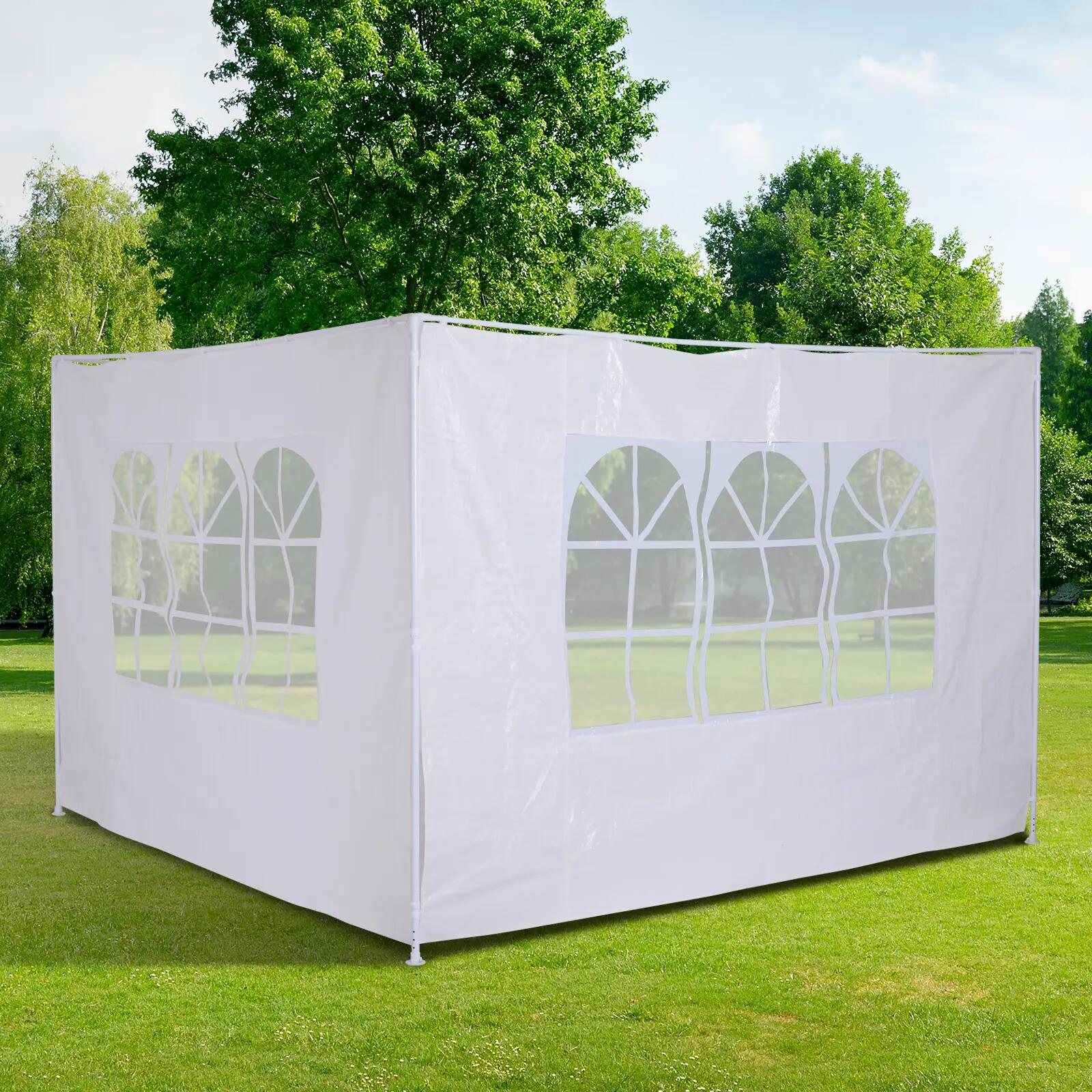 2 Paredes Parte Laterales Outsunny 293x293x193 cm Blanco 2/7