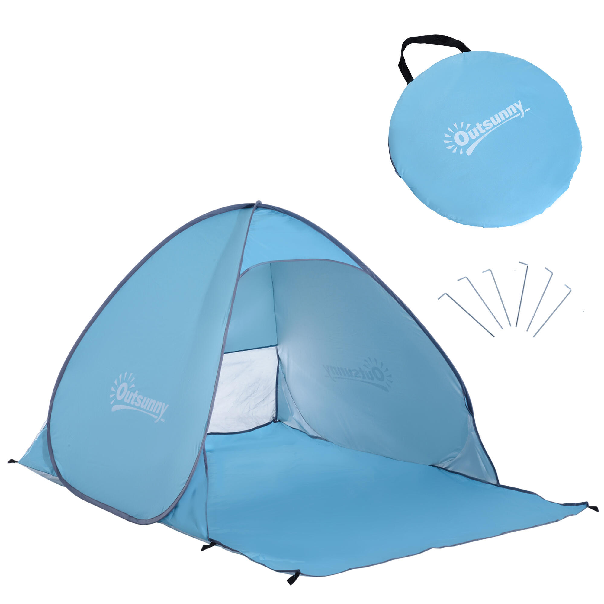 OUTSUNNY Tienda de Campaña Outsunny 200x150x119 cm Azul