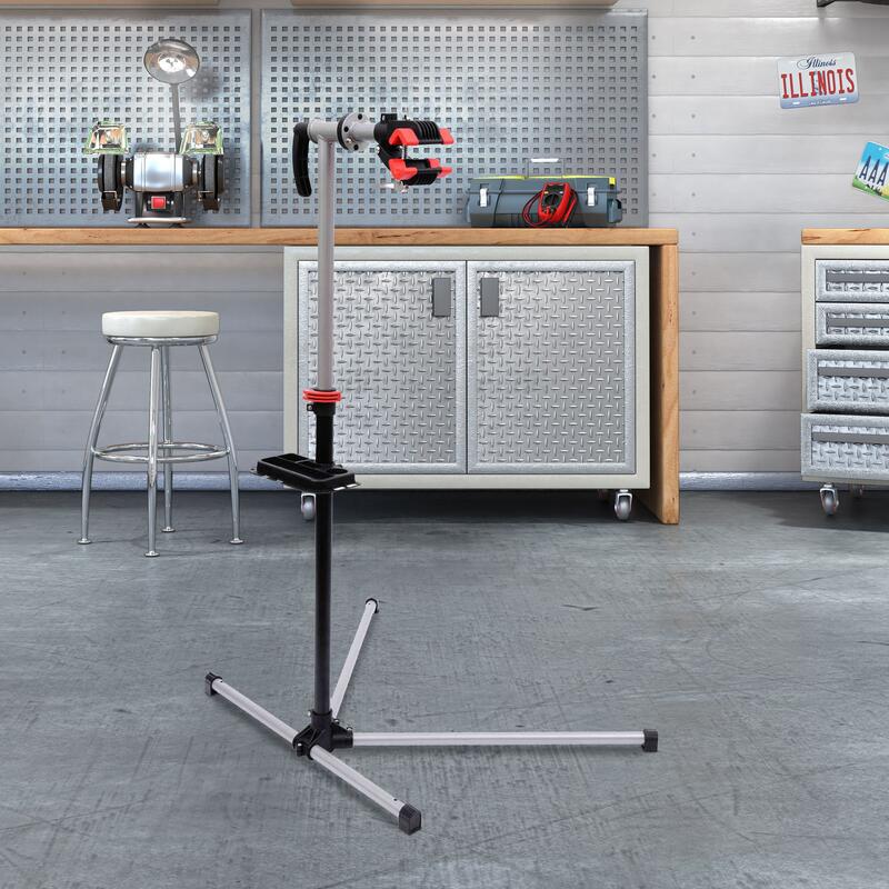 Suporte para Reparação de Bicicleta 100x56x170 cm Preto e Prata HOMCOM