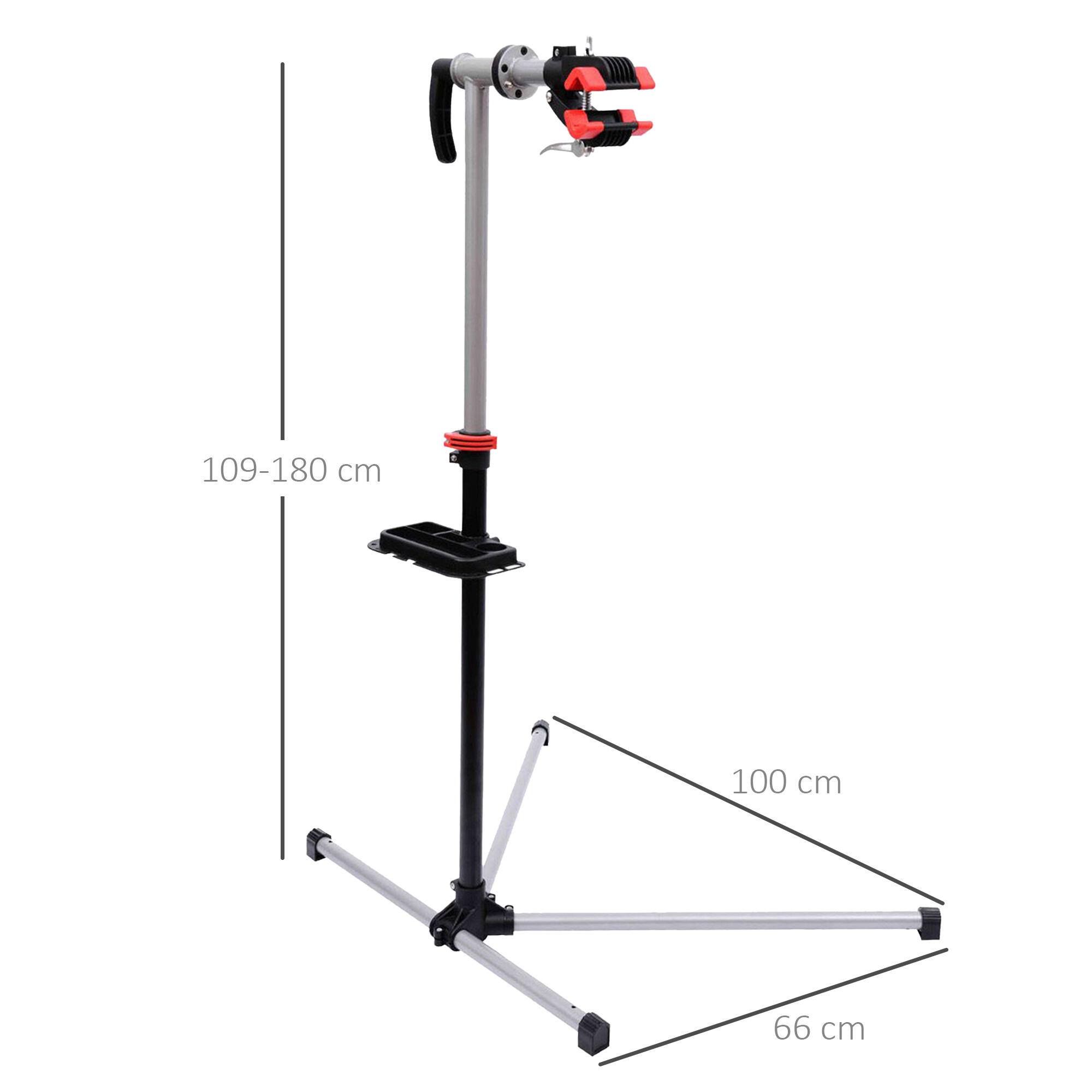 Soporte de Reparación de Bicicleta HOMCOM 100x66x180 cm Negro 3/6