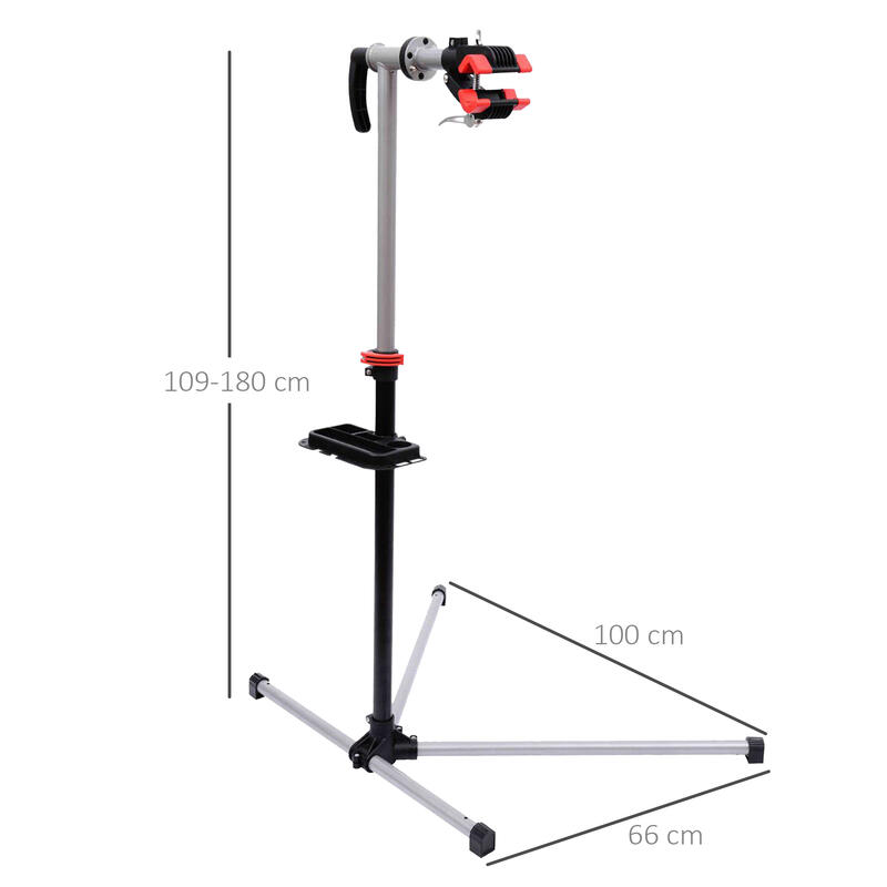 Suporte para Reparação de Bicicleta 100x56x170 cm Preto e Prata HOMCOM