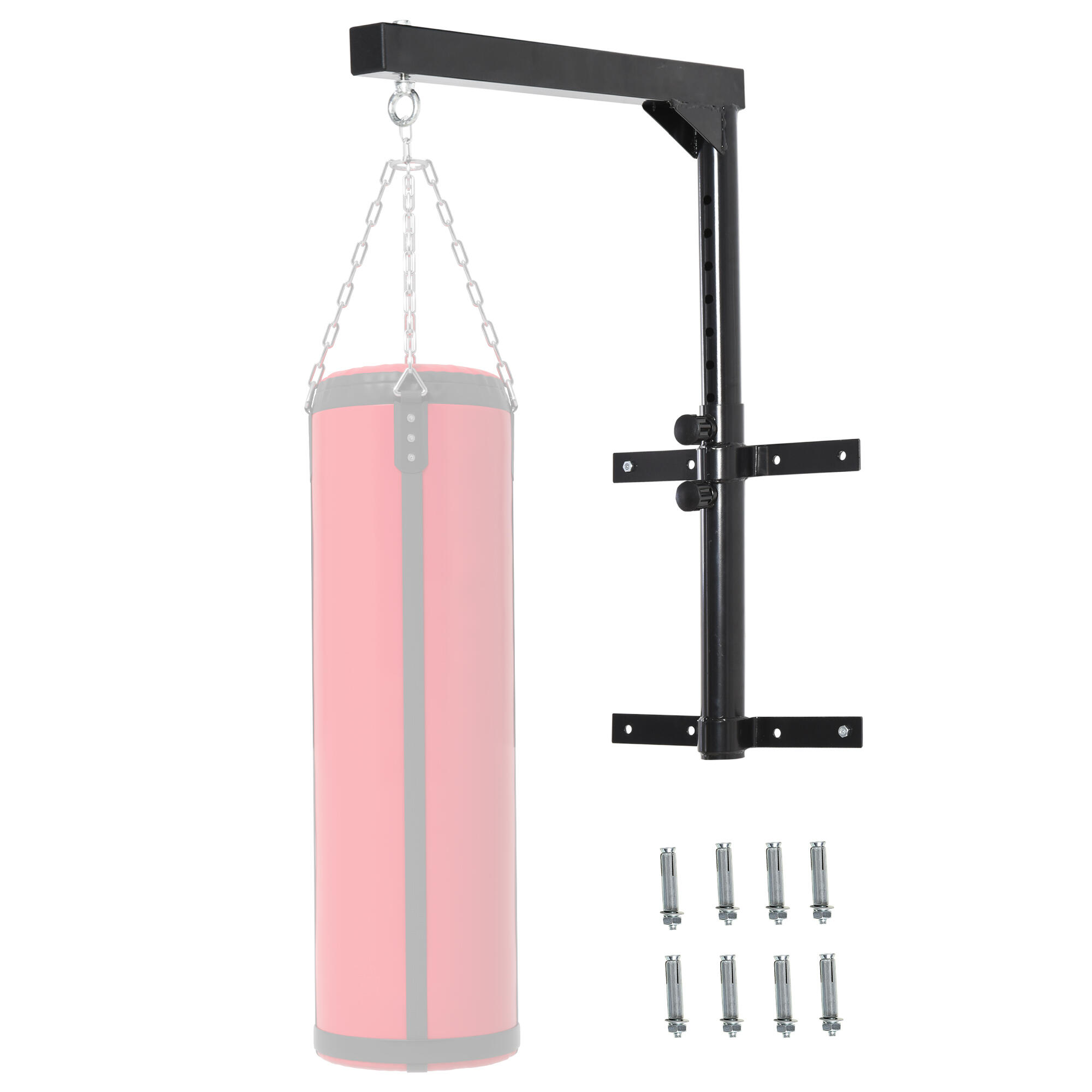 HOMCOM HOMCOM Supporto per Sacco da Boxe (40x64x60-88cm) Fissaggio a Parete Max 100 kg