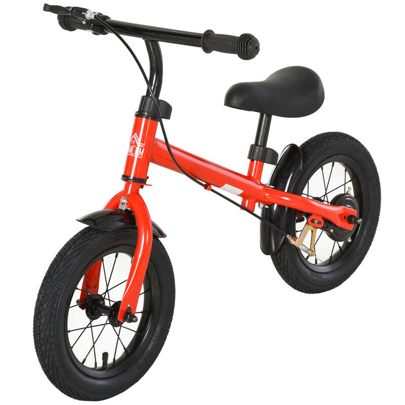 Bicicleta de equilibrio Homcom rojo 86x43x60 cm metal plástico goma