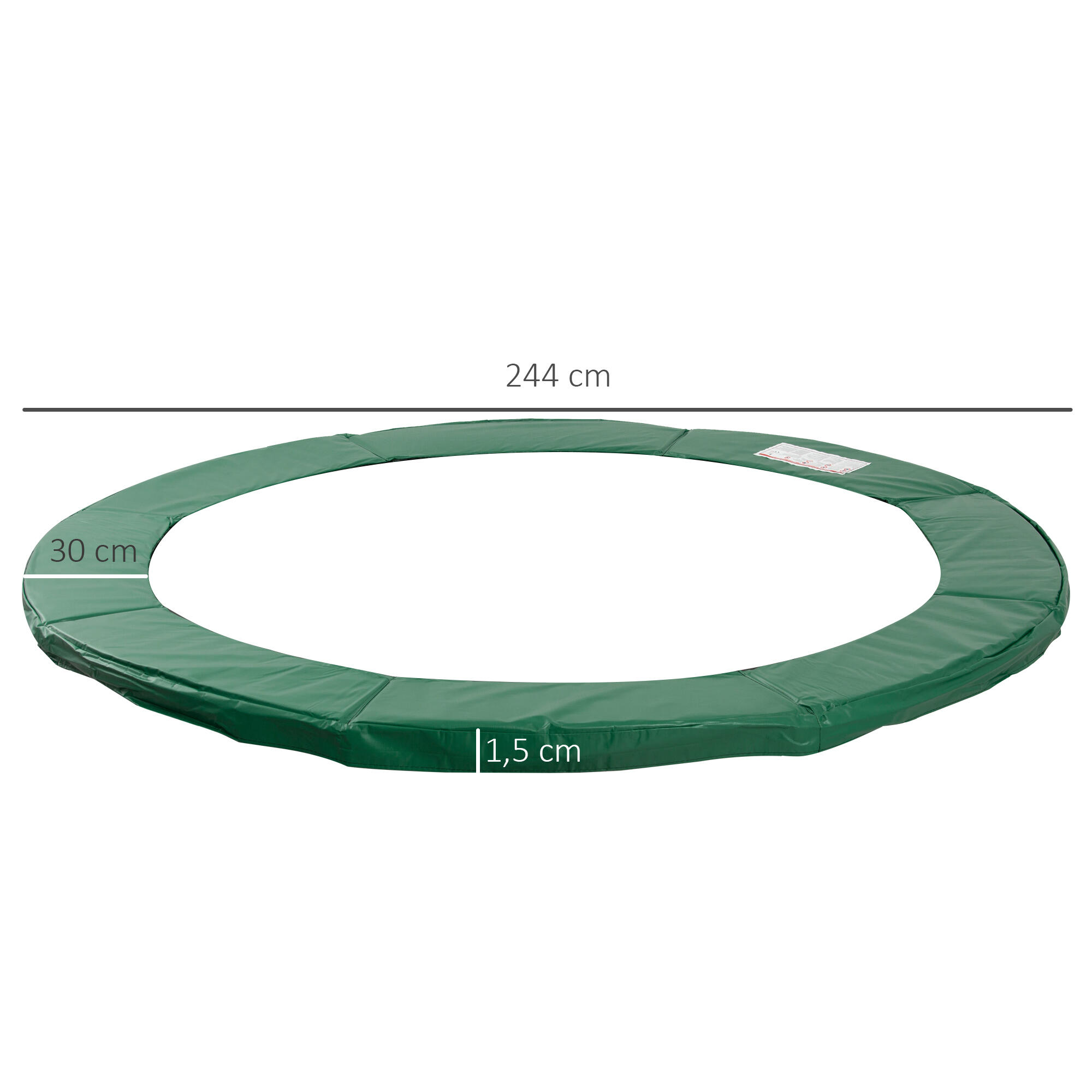 Cobertura de Proteção para Trampolim 244 cm Verde HOMCOM 3/7