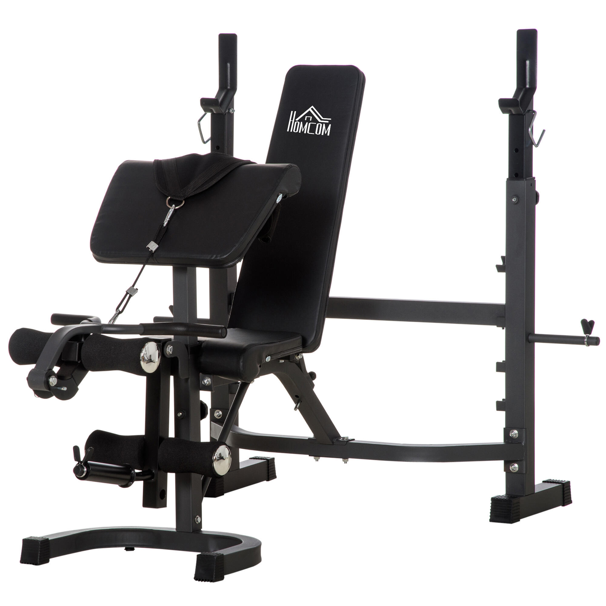 Banco de Musculação Multifuncional 187x140x136 cm Preto HOMCOM
