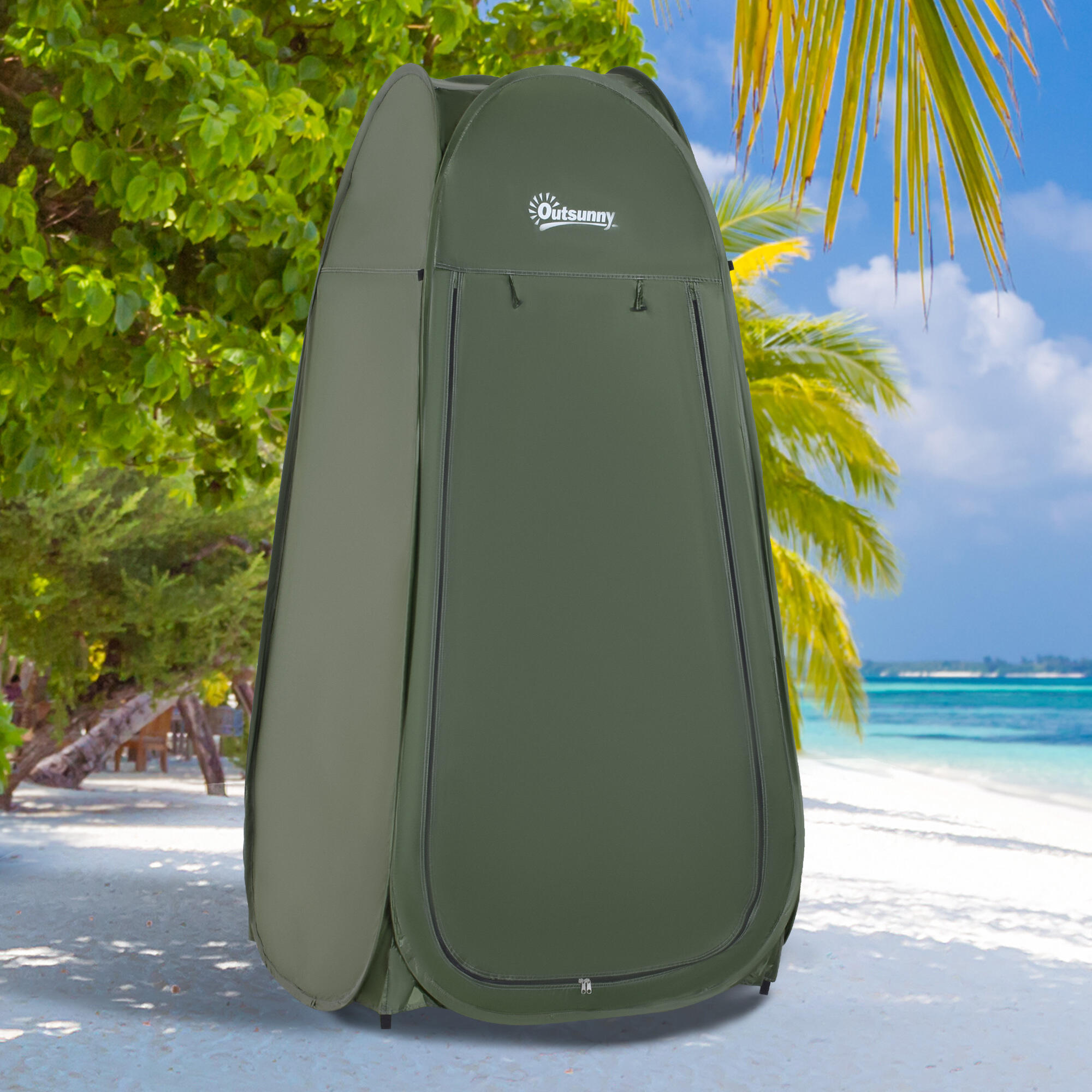 Cabine de duche Portátil para campismo Outsunny 100x100x185cm 2/7