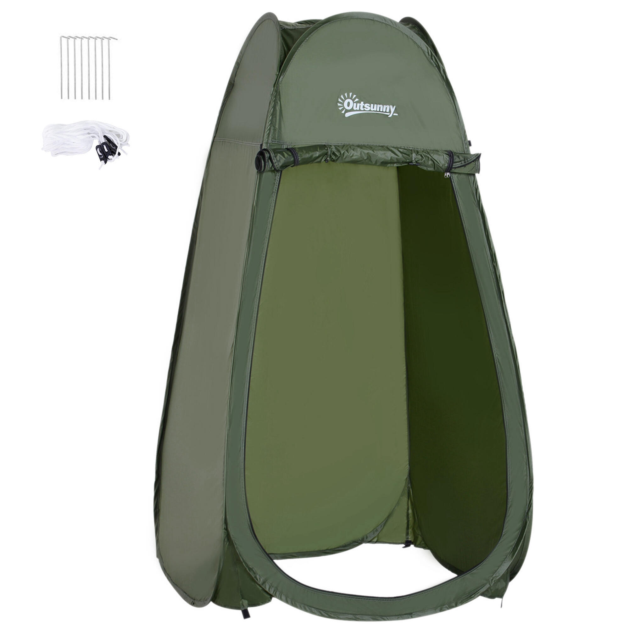 OUTSUNNY Tienda de Ducha Outsunny 100x100x185cm Verde oscuro