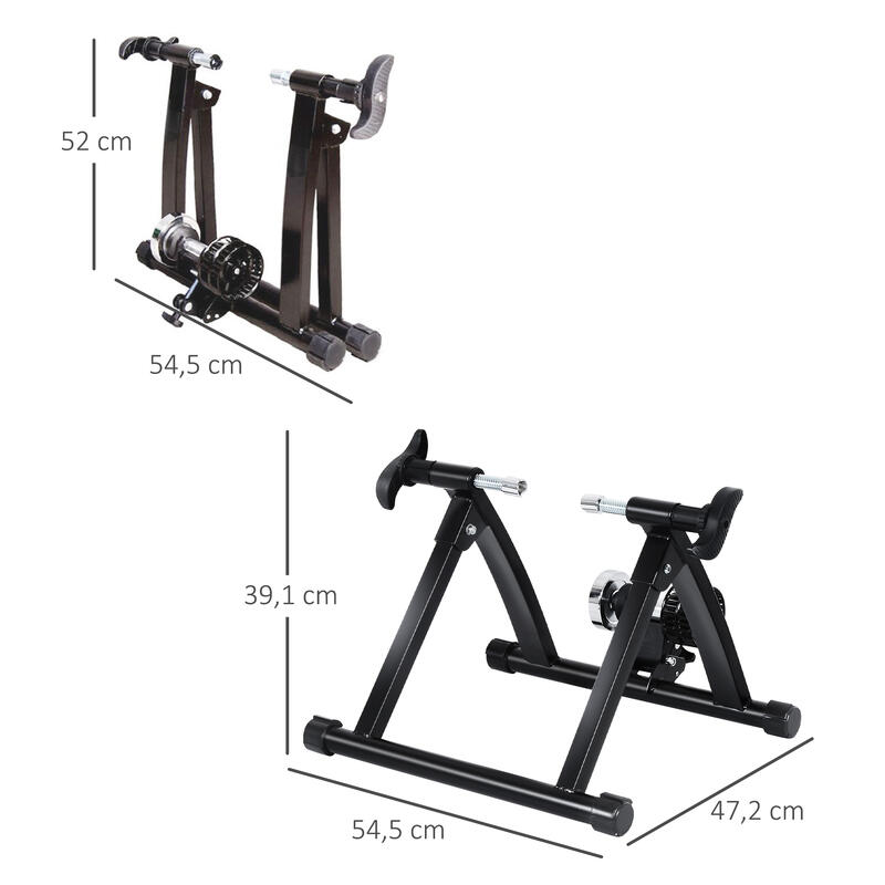 Rodillo Entrenamiento Bicicleta HOMCOM 54.5x47.2x39.1 cm Negro