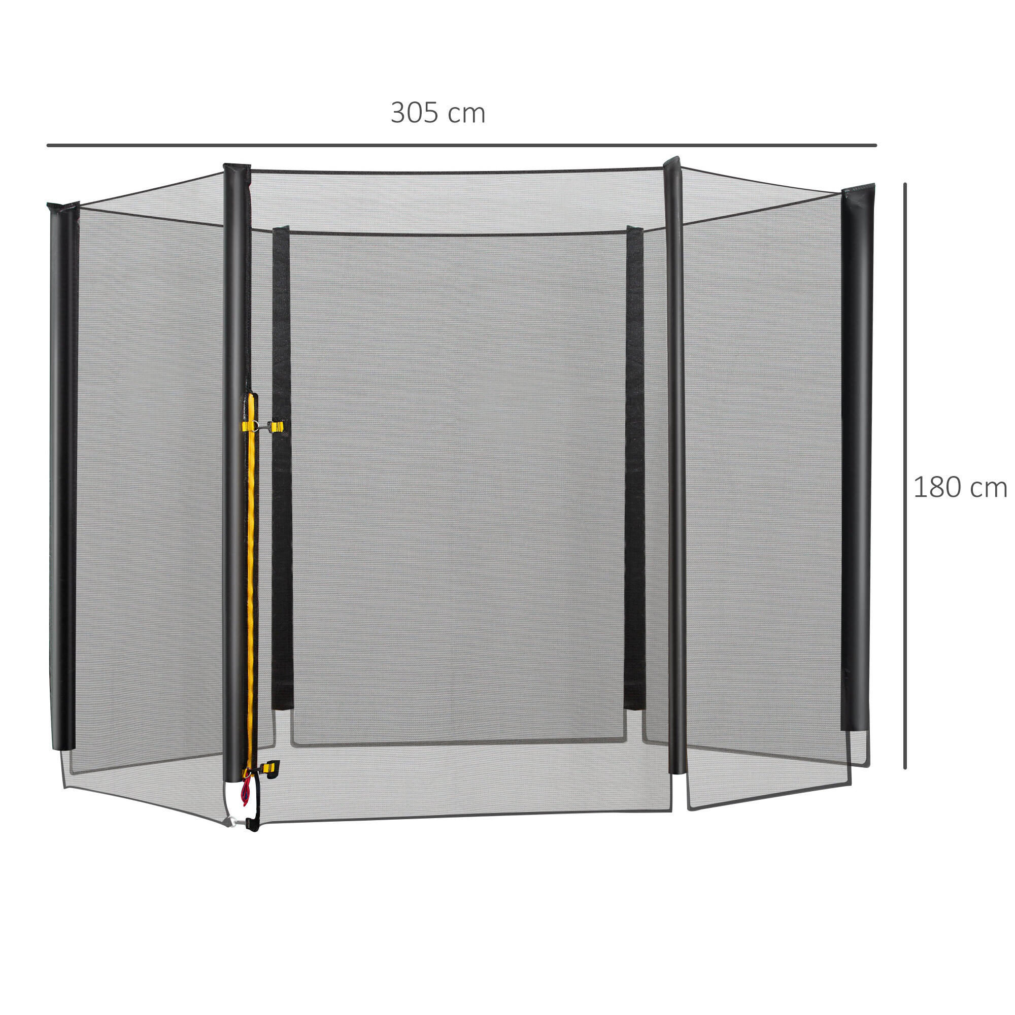 Red de Seguridad para Cama Elástica HOMCOM Ø305x180 cm Negro 3/7