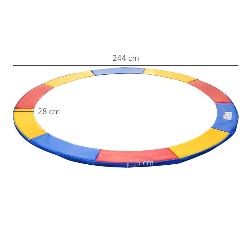 Cojín Borde para Cama Elástica HOMCOM Ø244 cm Multicolor