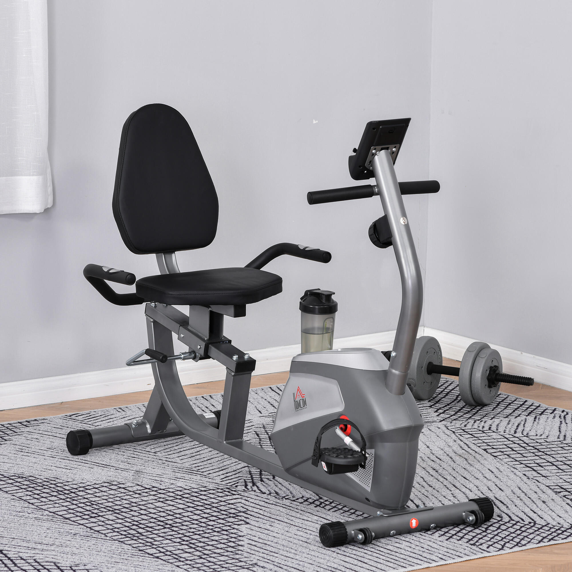 Bicicleta Ergométrica 121,5-136x62,5x98 cm Cinzenta HOMCOM 2/8