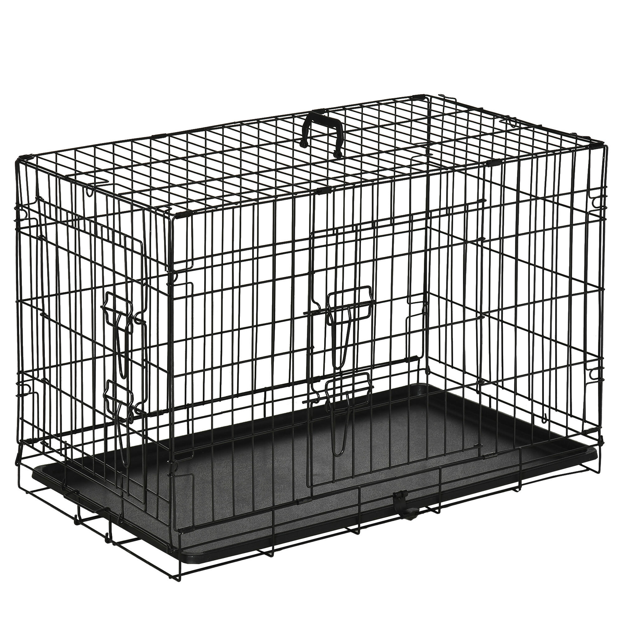 PAWHUT Jaula de Perro PawHut 76x46x52 cm Negro