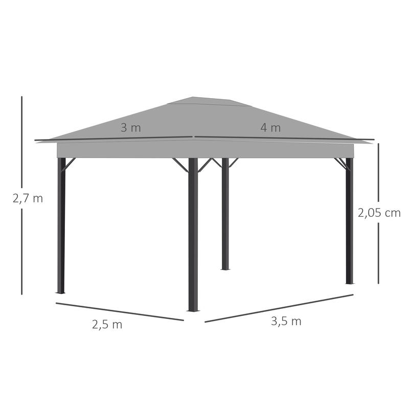 Carpa eventos deportivos de aluminio con 4 cortinas  4x3x2,7 m gris