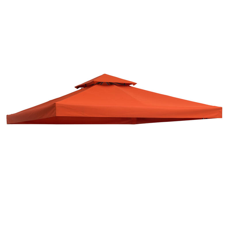 Techo Reemplazo para Carpa Outsunny 300x300 cm Rojo Óxido