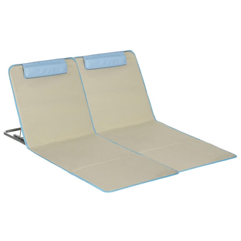 Set de 2 Esteras de Playa Outsunny 124x53x50 cm Beige