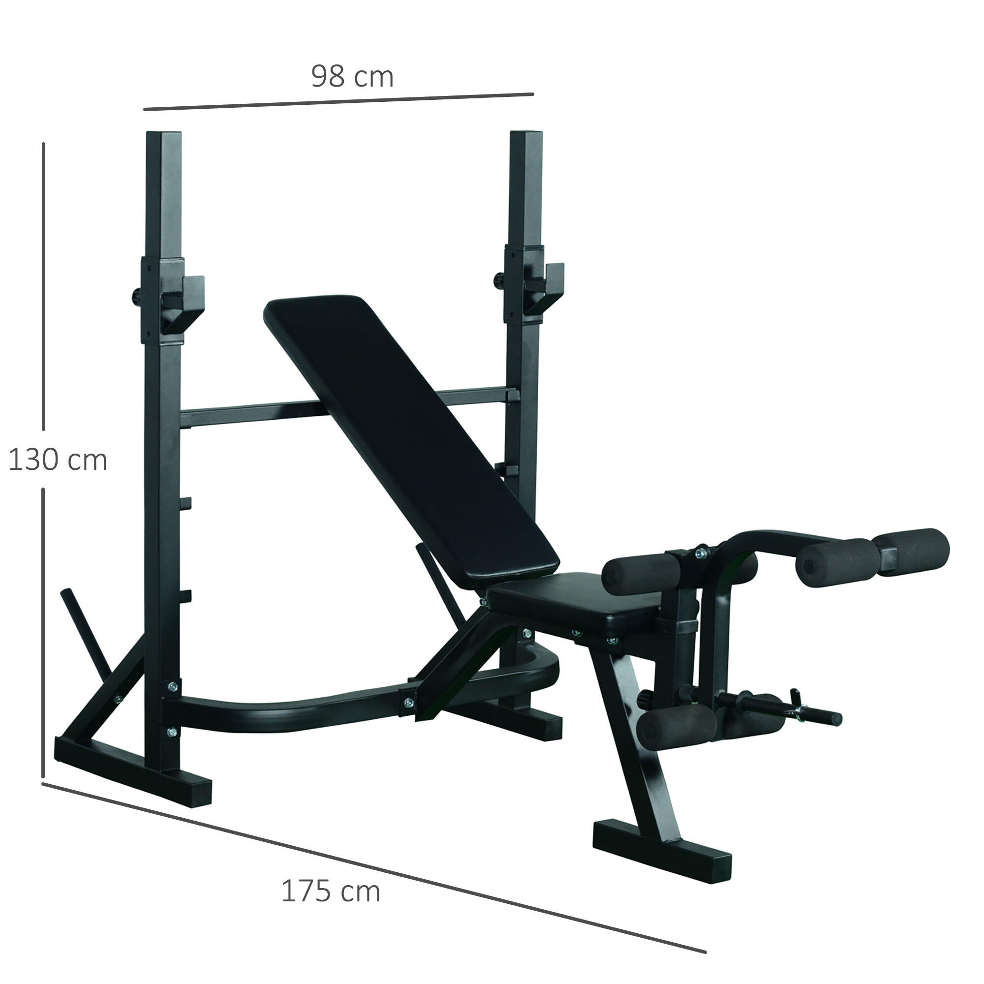 Banco de Pesas HOMCOM 175x98x130cm Negro 3/7