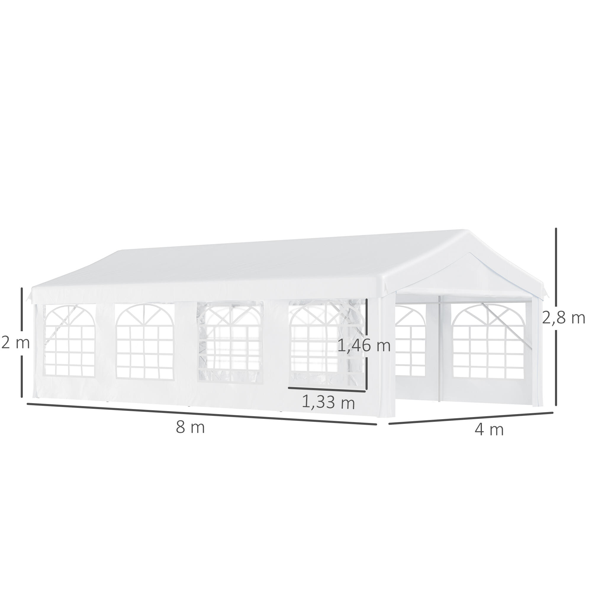 Carpa Evento Deportivo 800x400x280 cm BLANCO 3/7