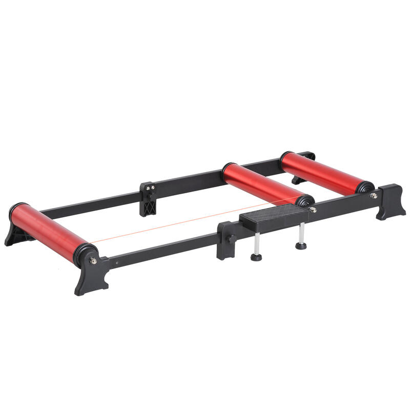 Rodillo de ciclismo HOMCOM negro y rojo 145x54x14,5 cm