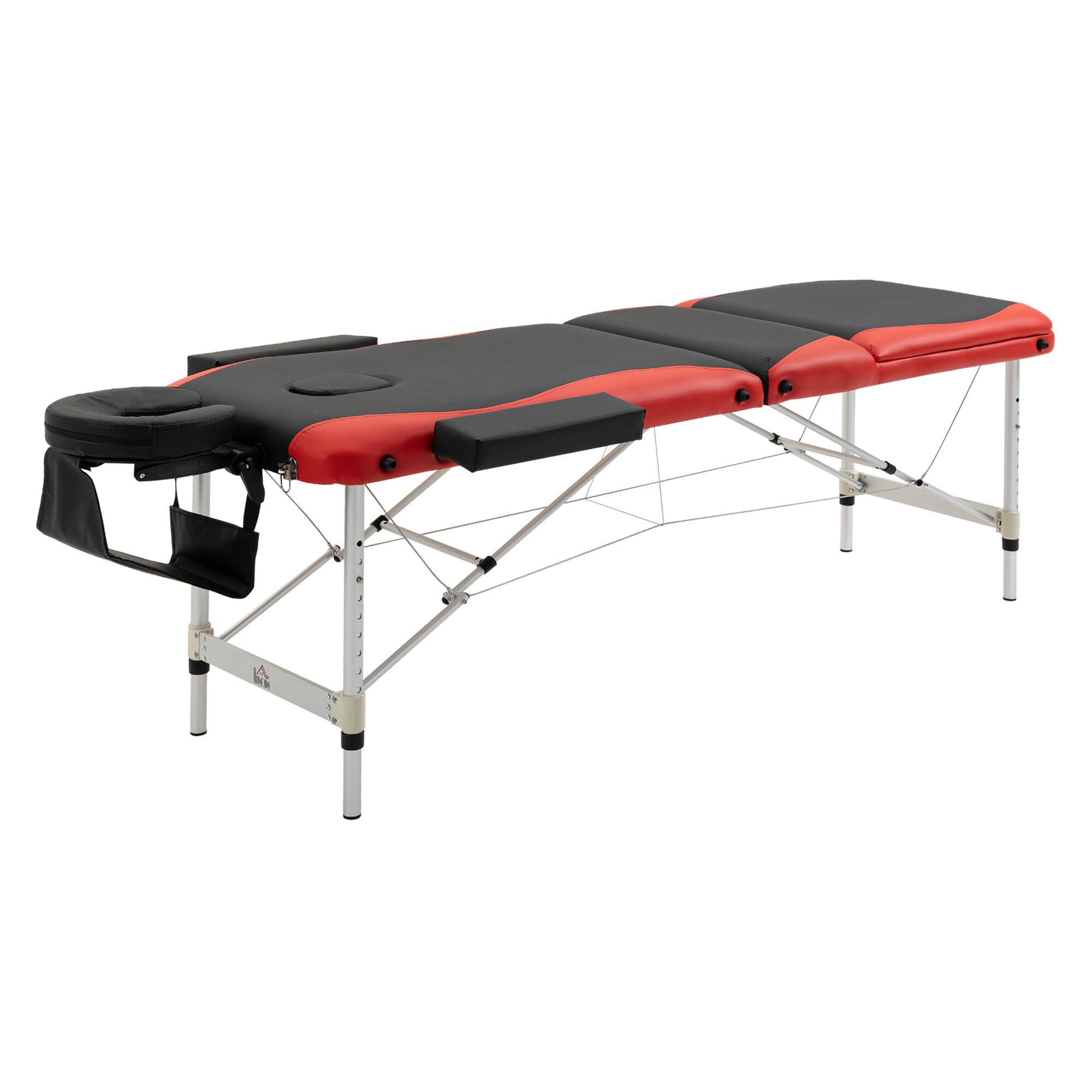 Marquesa de Massagem Dobrável e Portátil homcom 215x60x61-84cm Preto e Vermelho