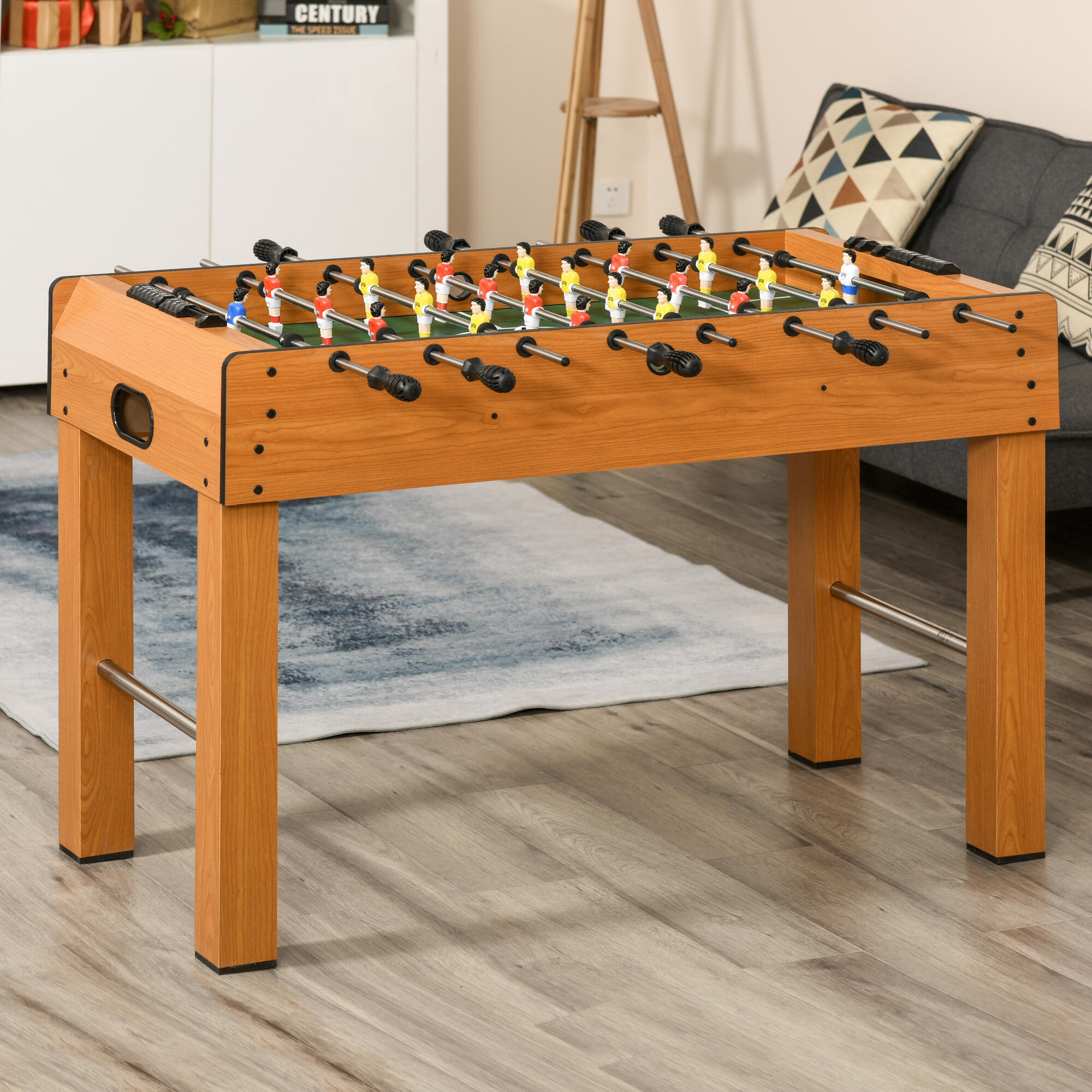 HOMCOM Calcio Balilla Professionale in MDF con 2 Palline Segnapunti 22 Giocatori 2/7